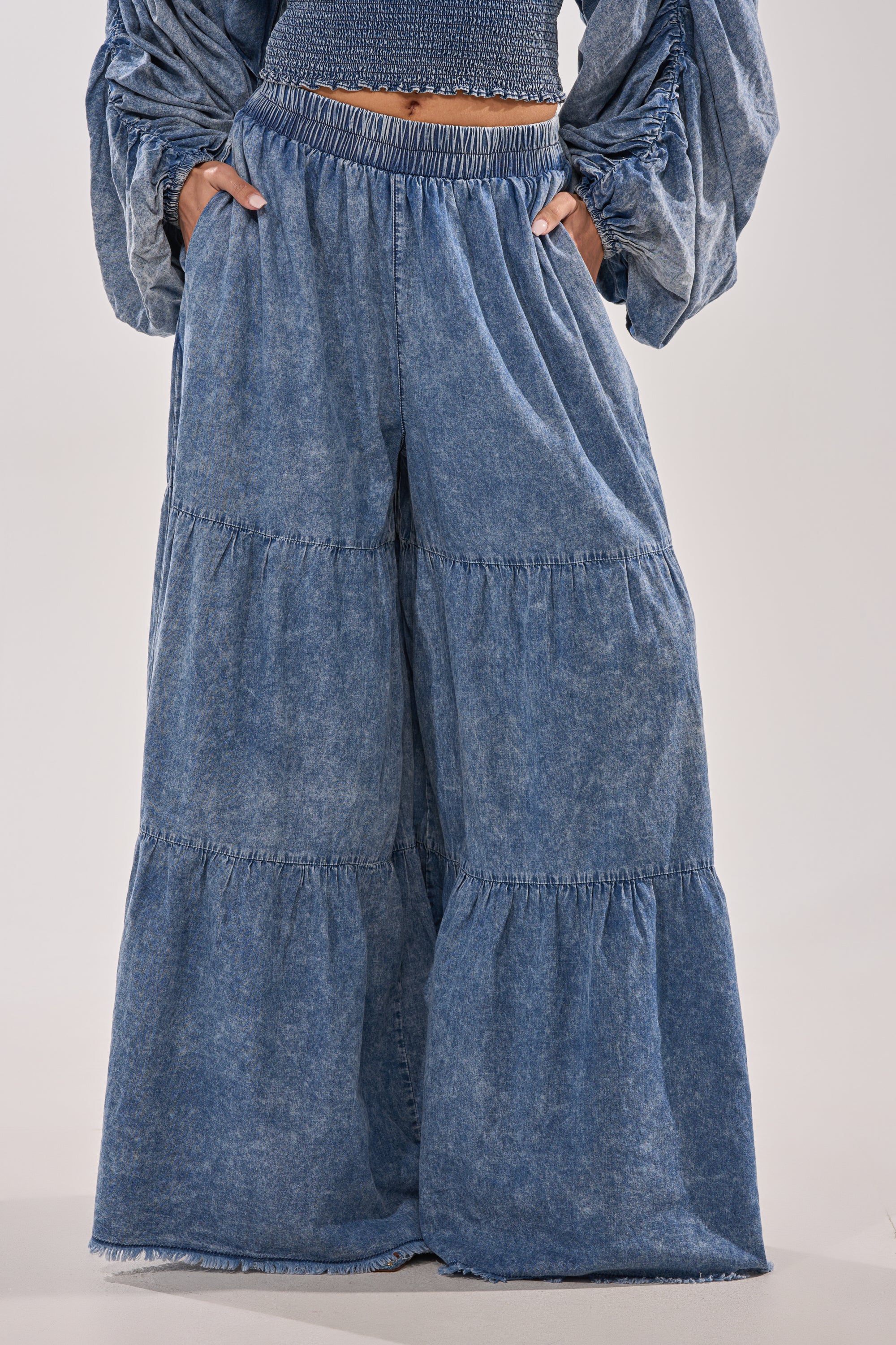 DENIM FOR DAYS PALAZZO PANT - Akira Wear