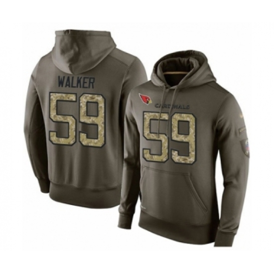 Football Arizona Cardinals #59 Joe Walker Green Salute To Service Men's Pullover Hoodie - Jersey