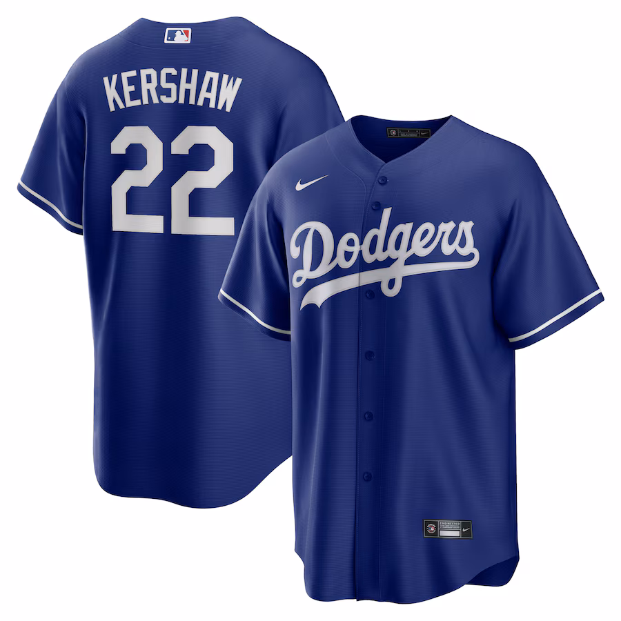 Men's Los Angeles Dodgers Clayton Kershaw Nike Royal Alternate 2 Replica Jersey - Jersey