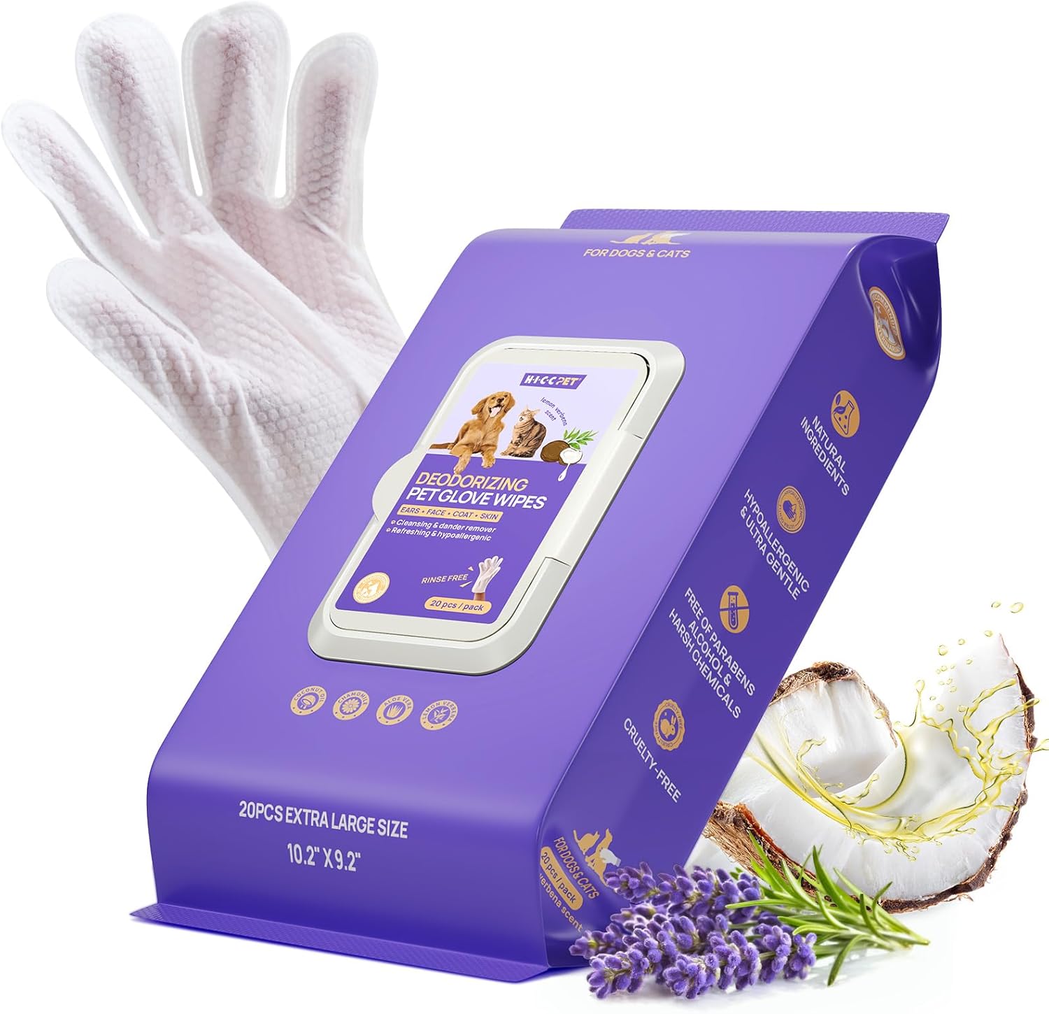 HICC Pet Grooming Glove Wipes