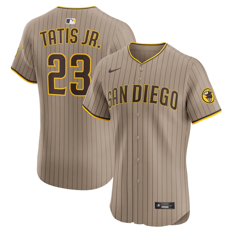 Men's San Diego Padres Fernando Tatis Jr. Nike Khaki Sand Elite Jersey - Jersey