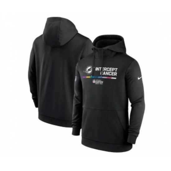 Men's Miami Dolphins 2022 Black Crucial Catch Therma Performance Pullover Hoodie - Jersey