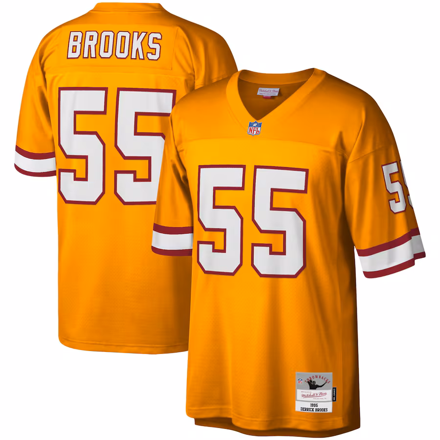 Men's Tampa Bay Buccaneers Derrick Brooks Mitchell & Ness Orange Big & Tall 1995 Legacy Retired Player Jersey - Jersey