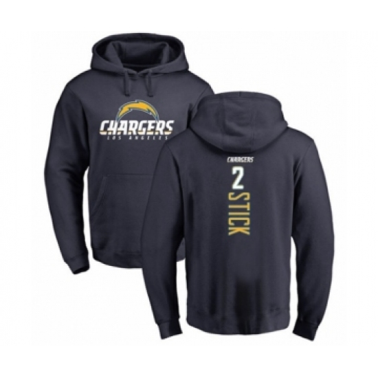 Football Los Angeles Chargers #2 Easton Stick Navy Blue Backer Pullover Hoodie - Jersey