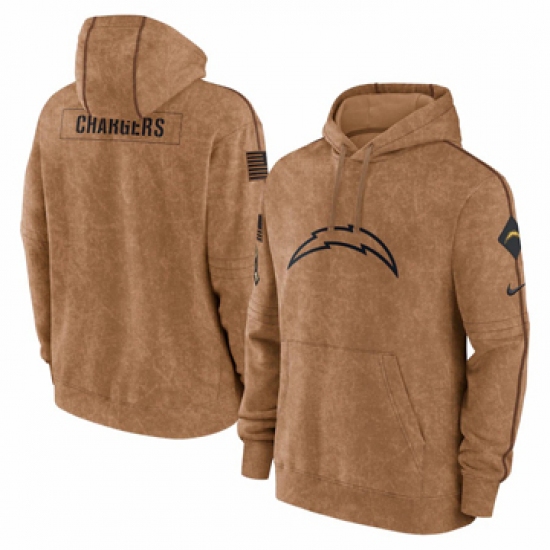 Men's Los Angeles Chargers Nike Brown 2023 Salute To Service Club Pullover Hoodie - Jersey