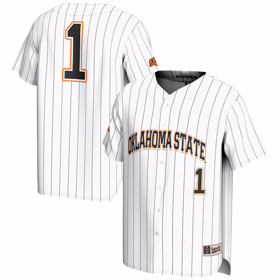 Men's GameDay Greats #1 White Oklahoma State Cowboys Lightweight Baseball Fashion Jersey - Jersey