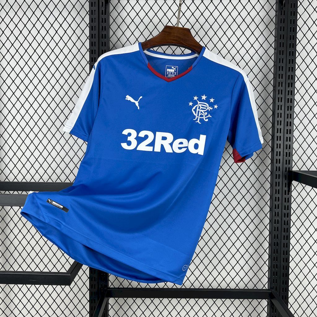 Rangers FC Retro Soccer Jersey Home Custom Shirt 2015-16 - Jersey