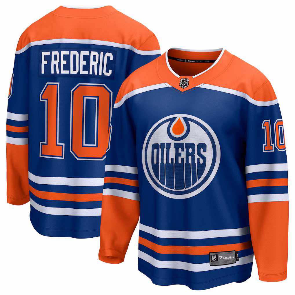 Men's Edmonton Oilers Trent Frederic Fanatics Royal Home Breakaway Jersey - Jersey
