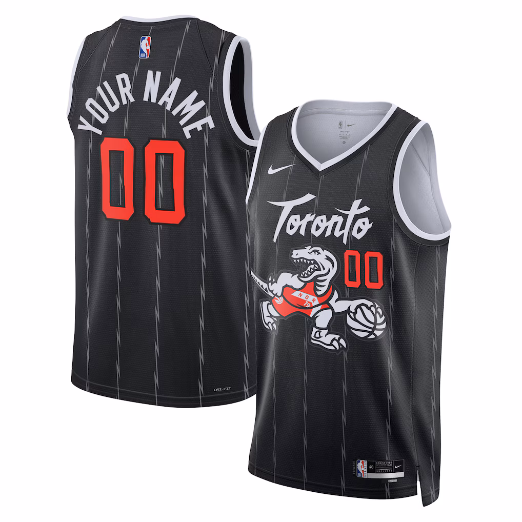 Unisex Toronto Raptors Nike Black 2025/26 City Edition Swingman Custom Jersey - Jersey