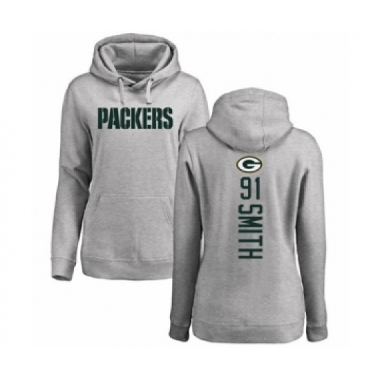 Football Women's Green Bay Packers #91 Preston Smith Ash Backer Hoodie - Jersey