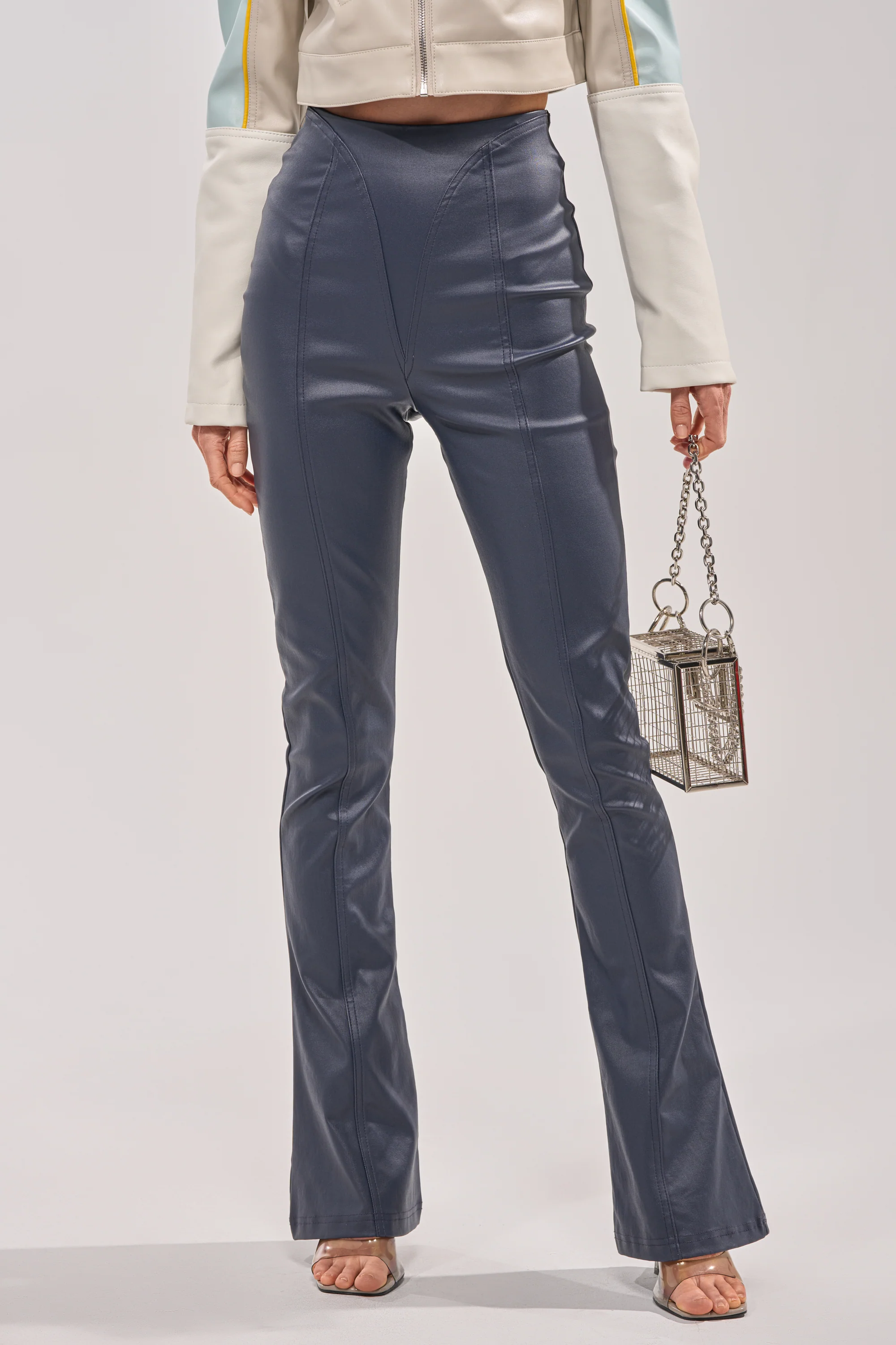 BIG CITY LIVIN FAUX LEATHER LEGGING IN NAVY - Akira Wear