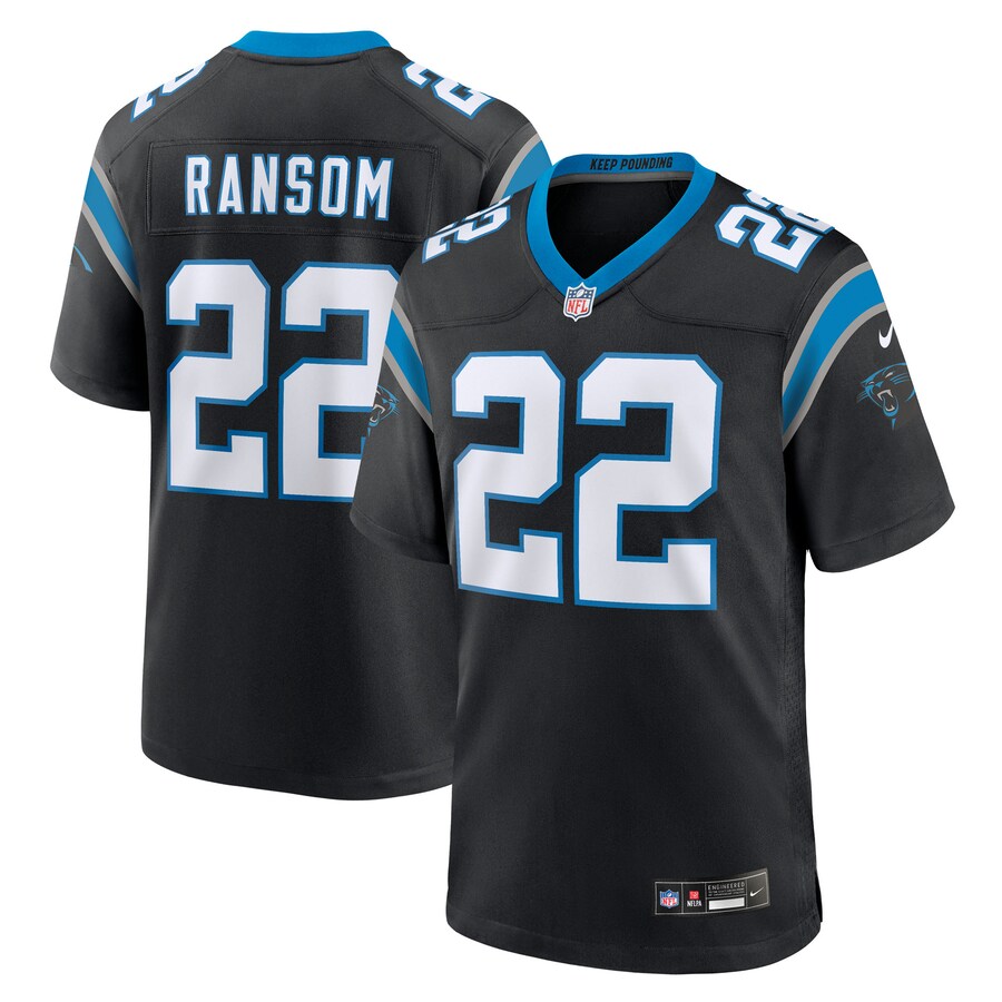 Men's Carolina Panthers Lathan Ransom Nike Black Team Game Jersey - Jersey