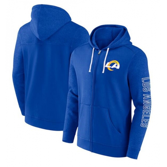 Men's Los Angeles Rams Royal Offensive Lineup Hoodie Full-Zip Hoodie - Jersey