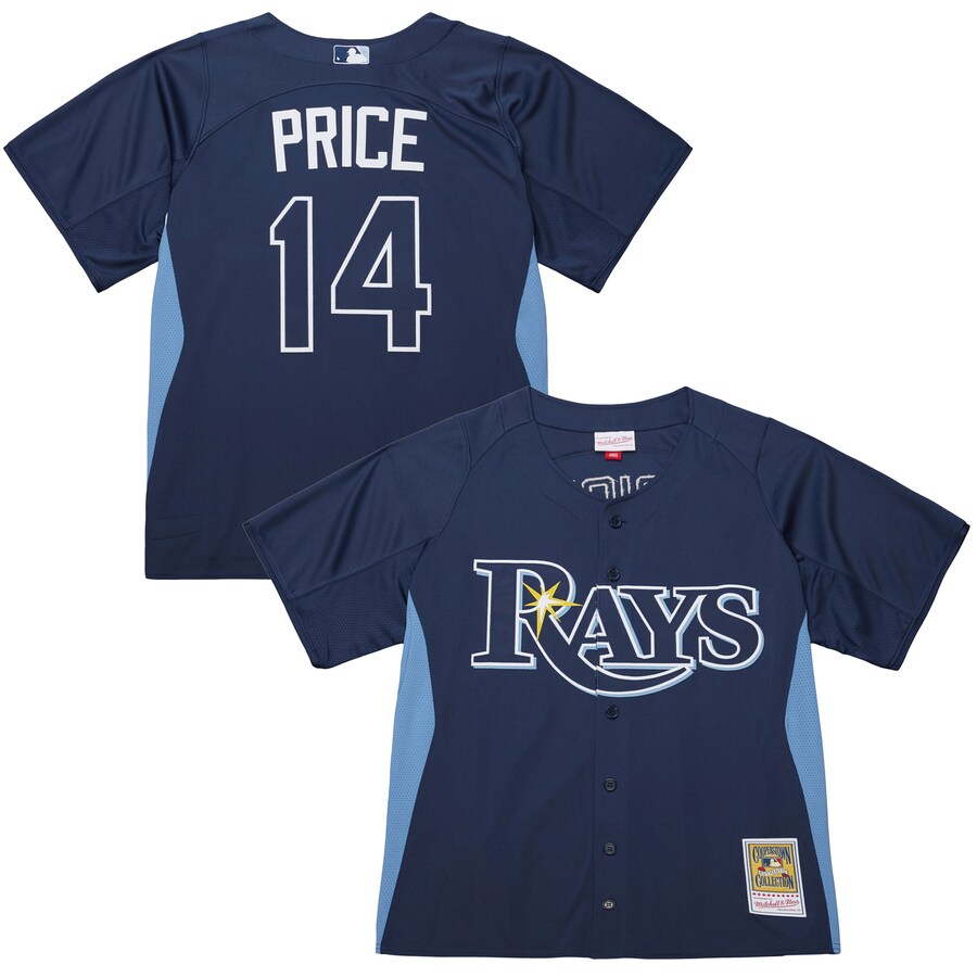 Men's Tampa Bay Rays David Price Mitchell & Ness Blue Authentic Batting Practice Jersey - Jersey