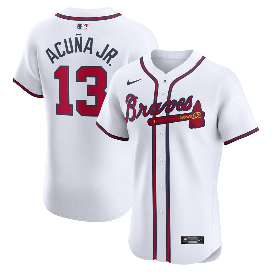 Men's Atlanta Braves Ronald Acuña Jr. Nike White Home Elite Jersey - Jersey