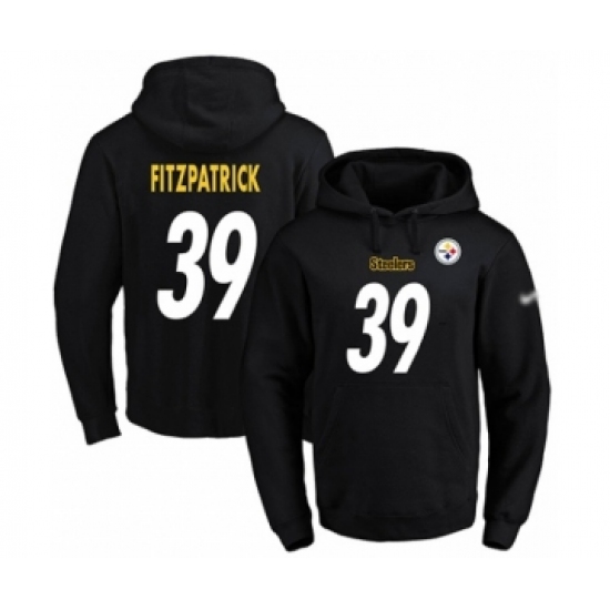 Football Men's Pittsburgh Steelers #39 Minkah Fitzpatrick Black Name & Number Pullover Hoodie - Jersey