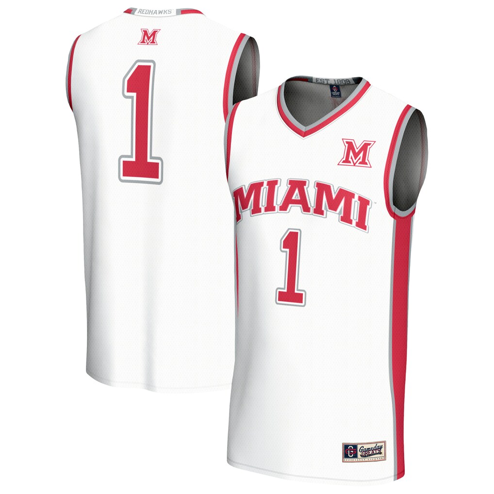 Youth GameDay Greats White #1 Miami University RedHawks Lightweight Collegiate Basketball Fashion Jersey - Jersey