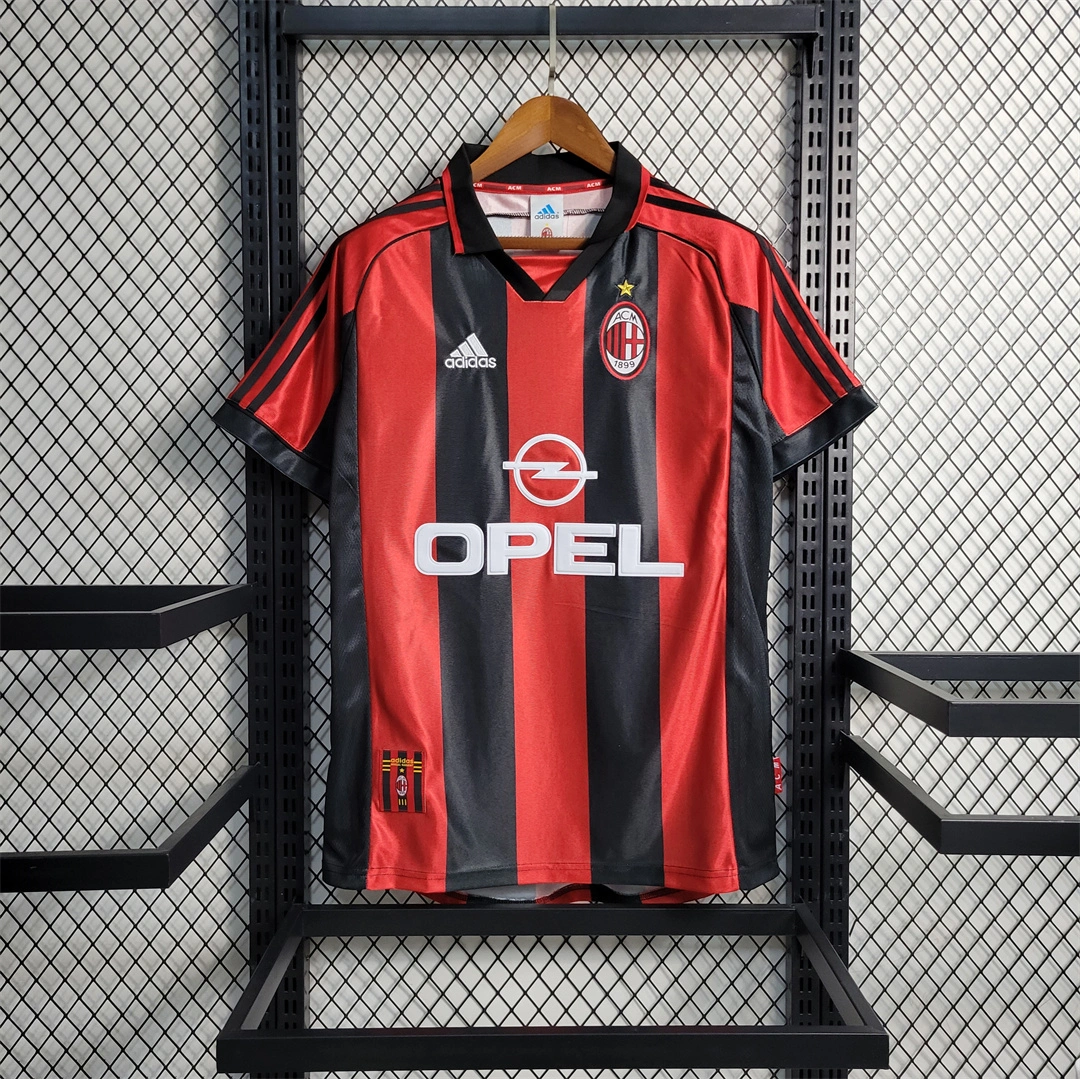 AC Milan Retro Soccer Jersey Home Custom Shirt 1998/00 - Jersey
