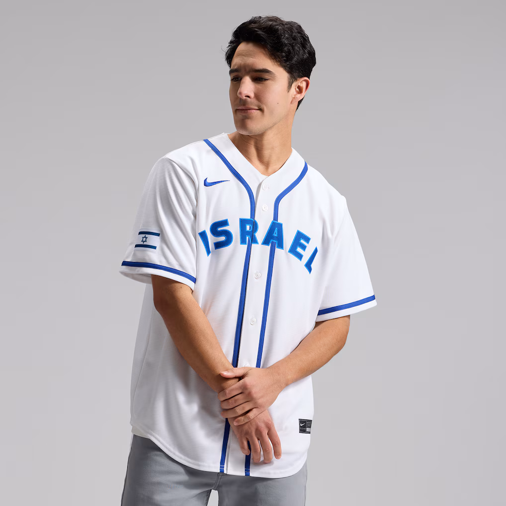Men's Israel Baseball Nike White 2026 World Baseball Classic Home Stadium Jersey - Jersey
