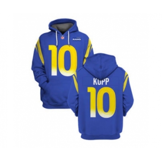 Men's Los Angeles Rams #10 Cooper Kupp 2021 Royal Pullover Football Hoodie - Jersey