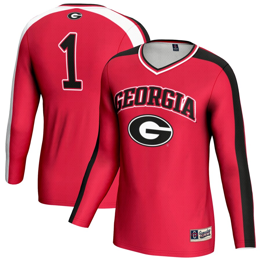 Youth GameDay Greats Red Georgia Bulldogs #1 Lightweight Volleyball Fashion Jersey - Jersey