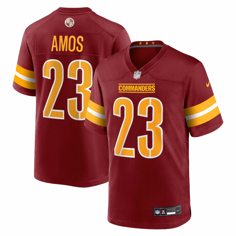 Men's Washington Commanders Trey Amos Nike Burgundy Team Game Jersey - Jersey
