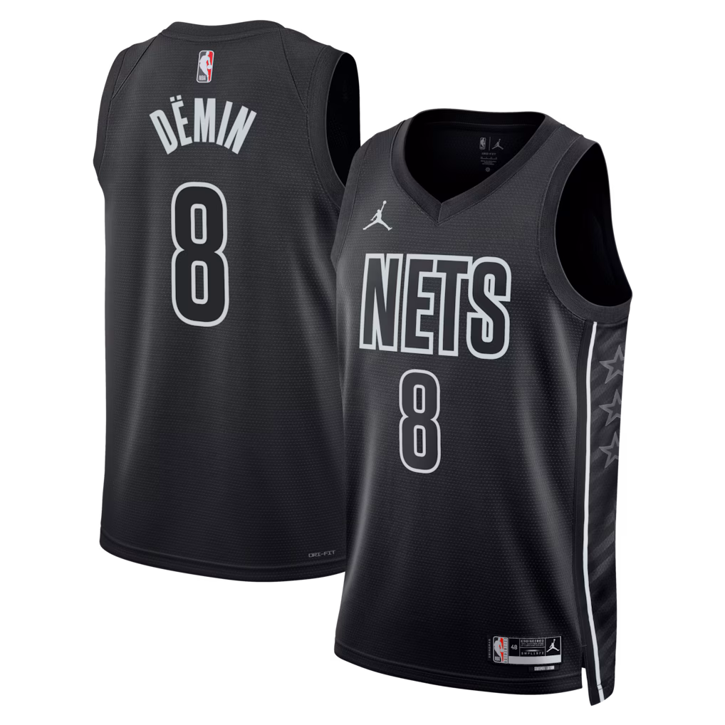 Unisex Brooklyn Nets Egor Dëmin Jordan Brand Black Swingman Jersey - Statement Edition - Jersey
