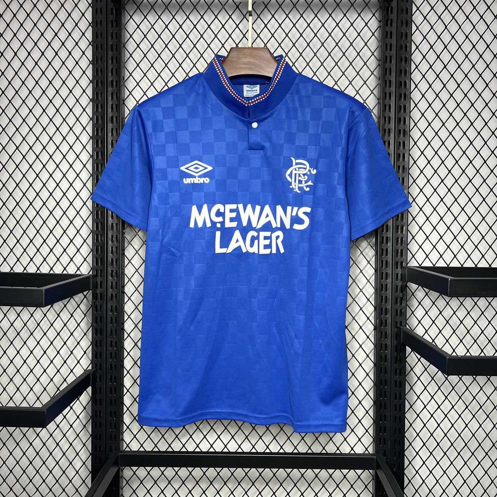 Rangers FC Retro Soccer Jersey Home Custom Shirt 1987-90 - Jersey