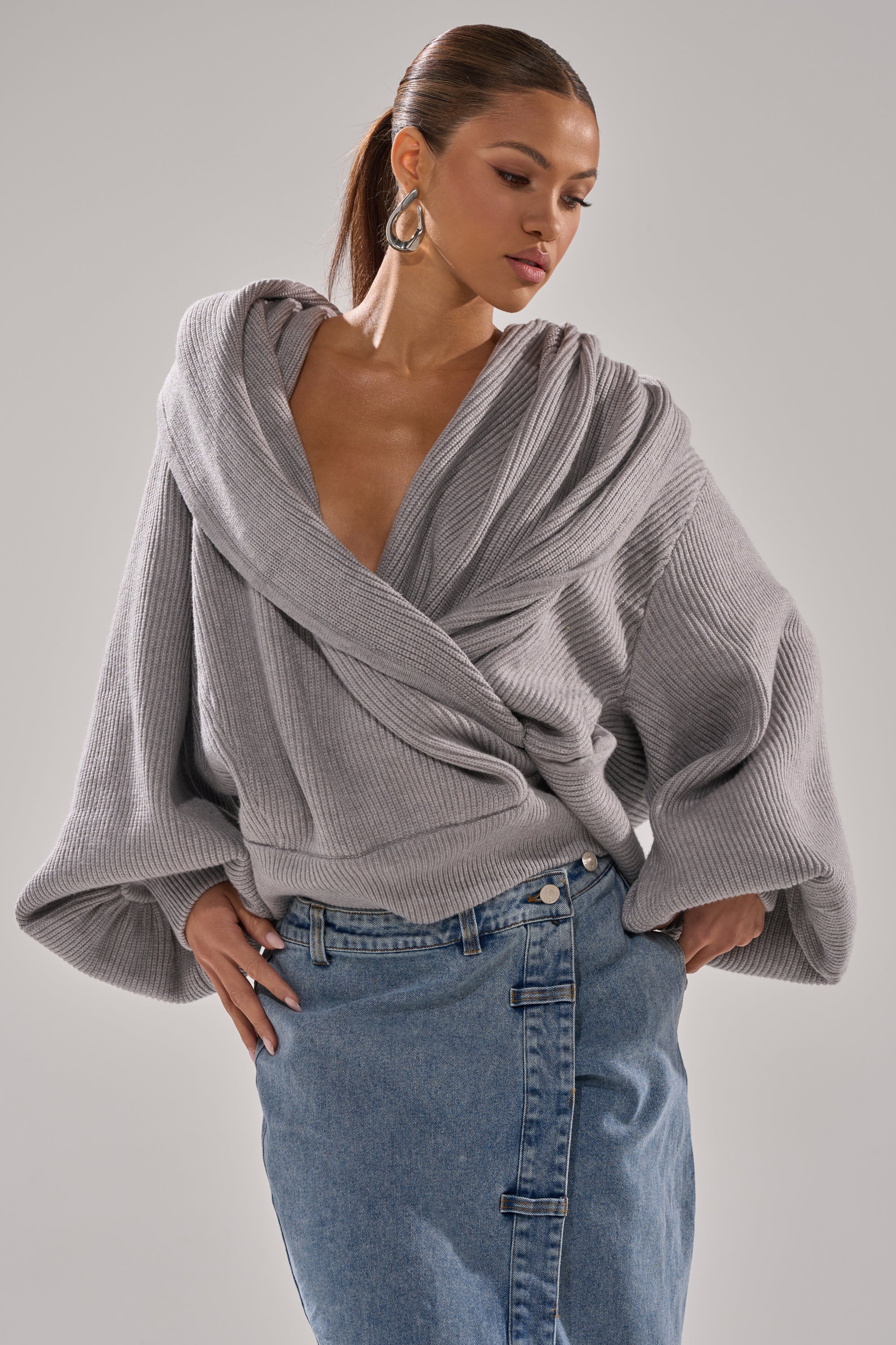 CRAZY FOR YOU CROSS FRONT SWEATER - Akira Wear