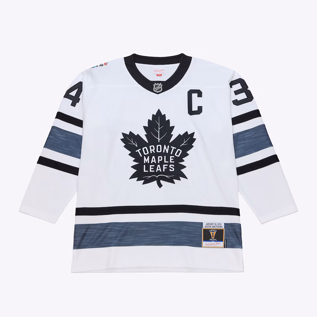Men's Auston Matthews Mitchell & Ness White 2019 All-Star Game Power Play Jersey - Jersey