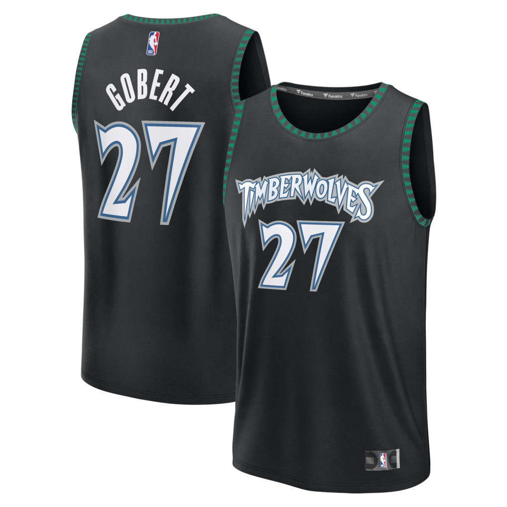 Men's Minnesota Timberwolves Rudy Gobert Fanatics Black Fast Break Jersey - Classic Edition - Jersey