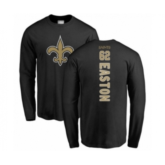 Football New Orleans Saints #62 Nick Easton Black Backer Long Sleeve T-Shirt - Jersey