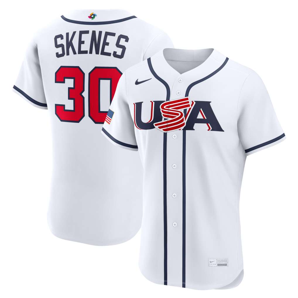 Men's USA Baseball Paul Skenes Nike White 2026 World Baseball Classic Home Authentic Jersey - Jersey