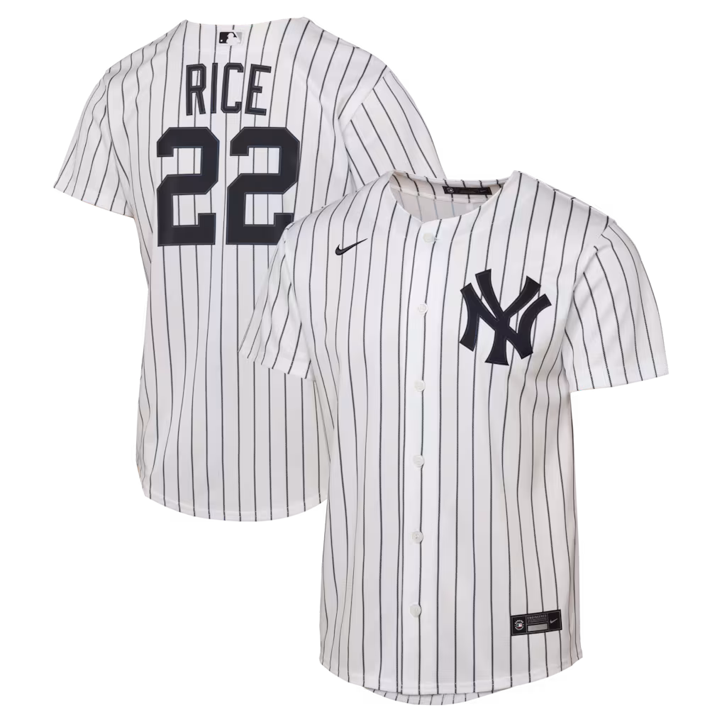 Youth New York Yankees Ben Rice Nike White Home Replica Jersey - Jersey