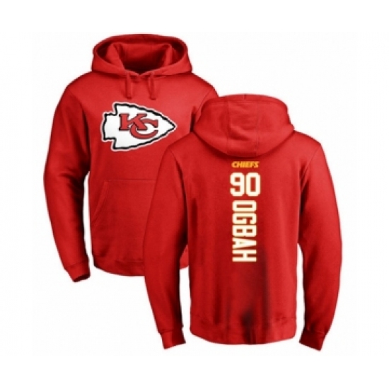Football Kansas City Chiefs #90 Emmanuel Ogbah Red Backer Pullover Hoodie - Jersey