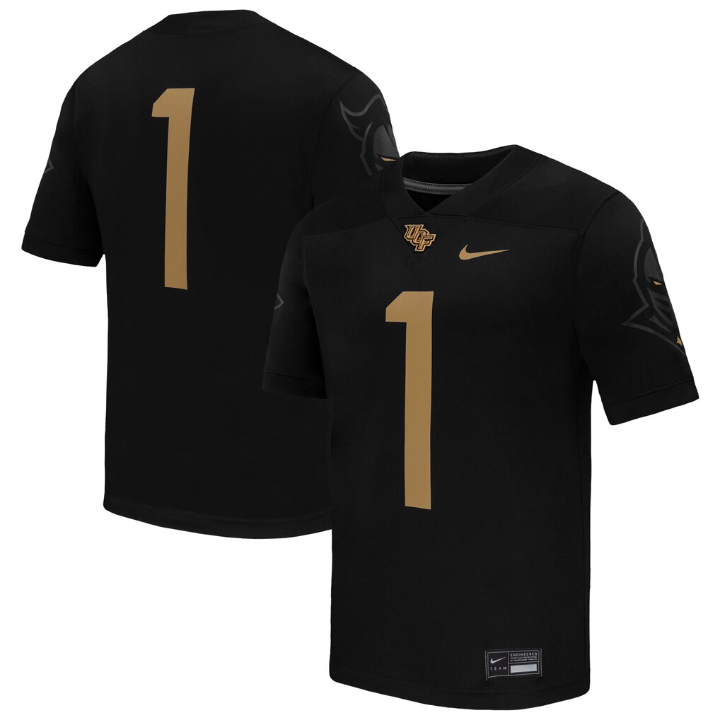 Men's Nike #1 Black UCF Knights Alternate Game Football Jersey - Jersey