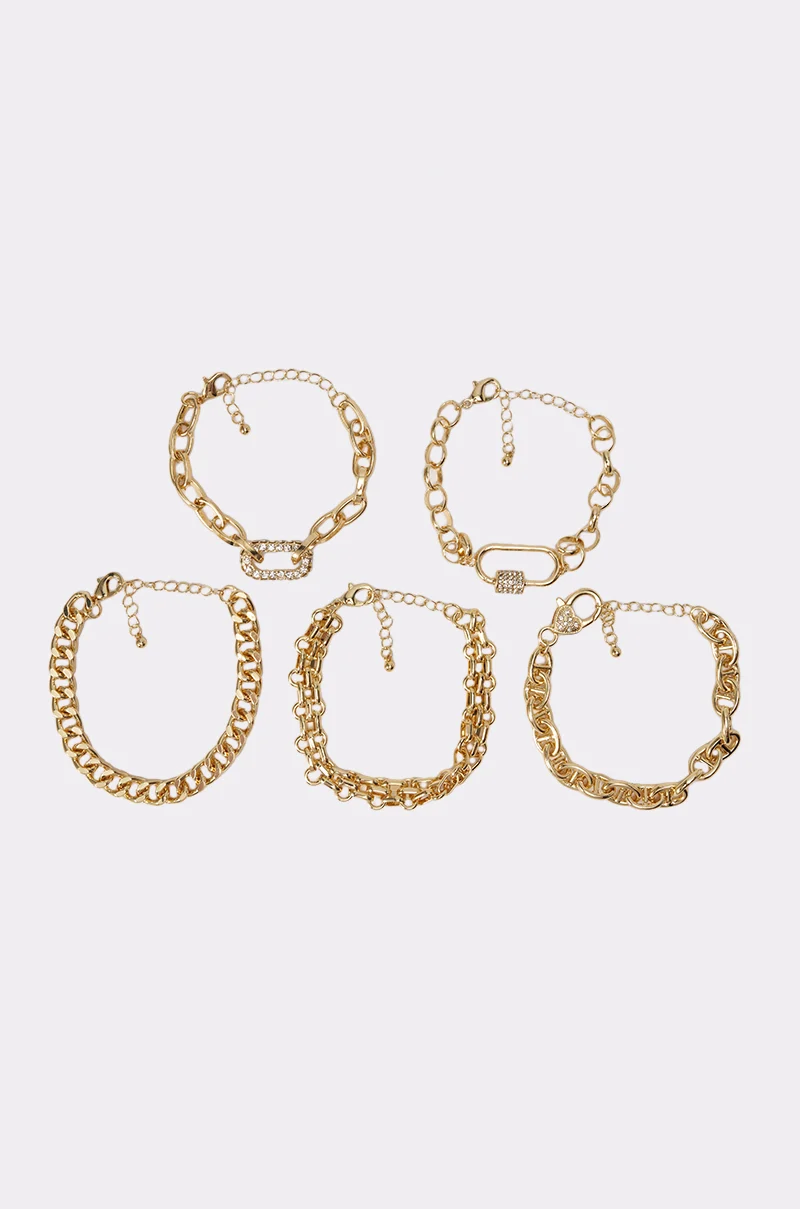 REGAL BRACELET SET IN GOLD - Akira Wear
