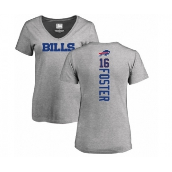 NFL Women's Nike Buffalo Bills #16 Robert Foster Ash Backer V-Neck T-Shirt - Jersey