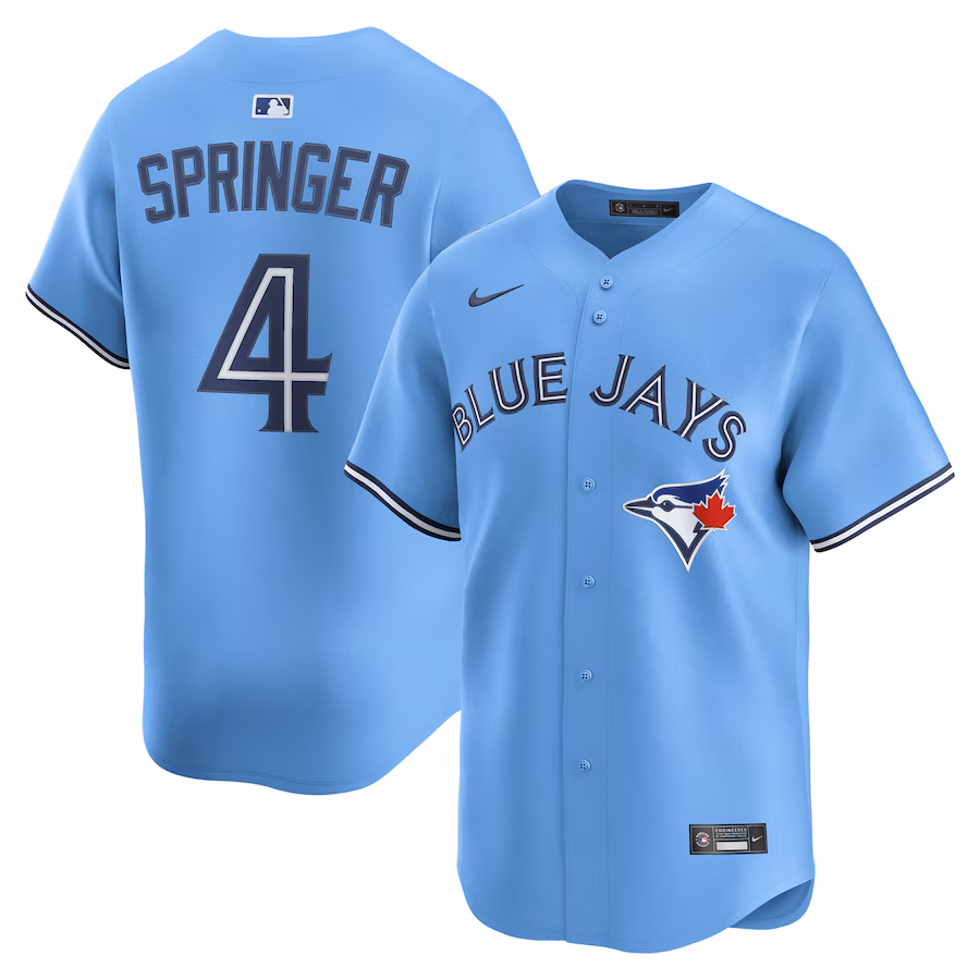 Men's Toronto Blue Jays George Springer Nike Powder Blue Alternate 2 Limited Jersey - Jersey