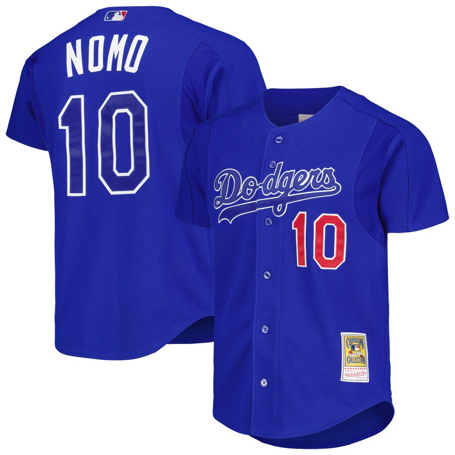 Men's Los Angeles Dodgers Hideo Nomo Mitchell & Ness Royal Cooperstown Collection 2004 Batting Practice Jersey - Jersey