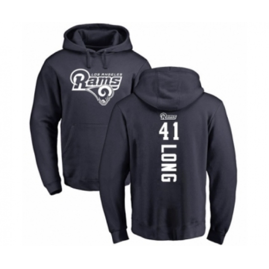 Football Los Angeles Rams #41 David Long Navy Blue Backer Pullover Hoodie - Jersey