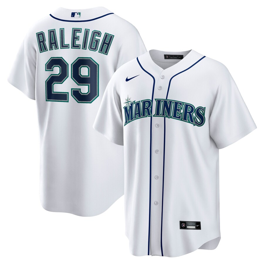 Men's Seattle Mariners Cal Raleigh Nike White Home Replica Player Jersey - Jersey