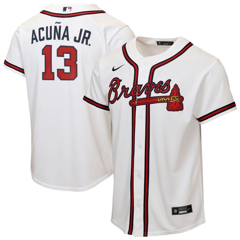 Youth Atlanta Braves Ronald Acuña Jr. Nike White Home Replica Player Jersey - Jersey