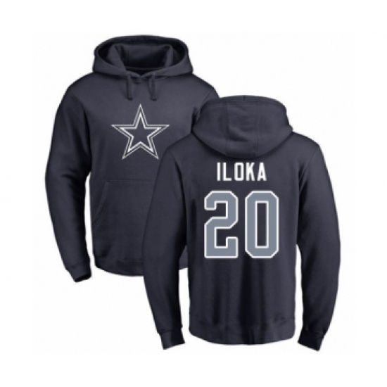 Football Dallas Cowboys #20 George Iloka Navy Blue Name & Number Logo Pullover Hoodie - Jersey