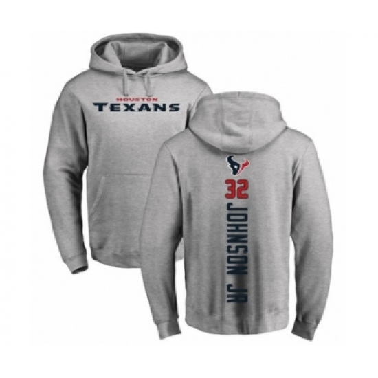 Football Houston Texans #32 Lonnie Johnson Ash Backer Pullover Hoodie - Jersey