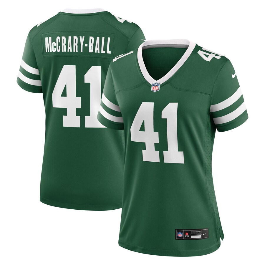Women's New York Jets Marcelino McCrary-Ball Nike Legacy Green Team Game Jersey - Jersey