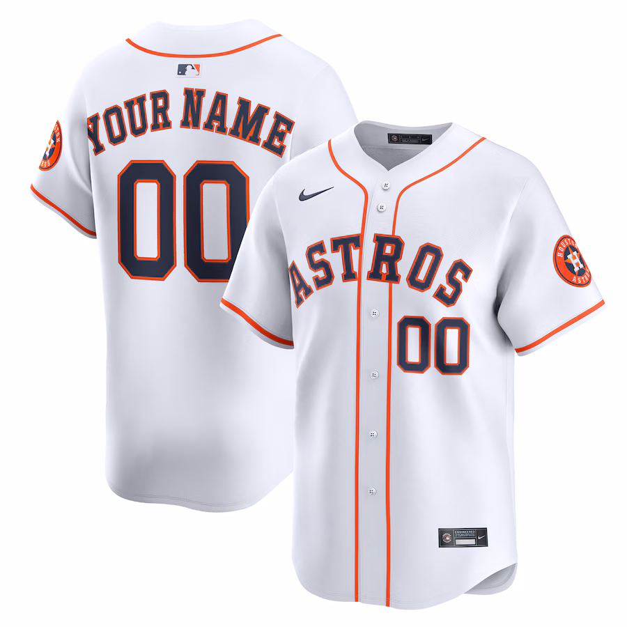 Youth Houston Astros Nike White Home Custom Limited Jersey - Jersey