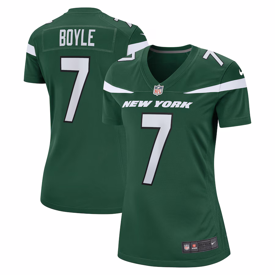 Women's New York Jets Tim Boyle Nike Legacy Green Game Jersey - Jersey