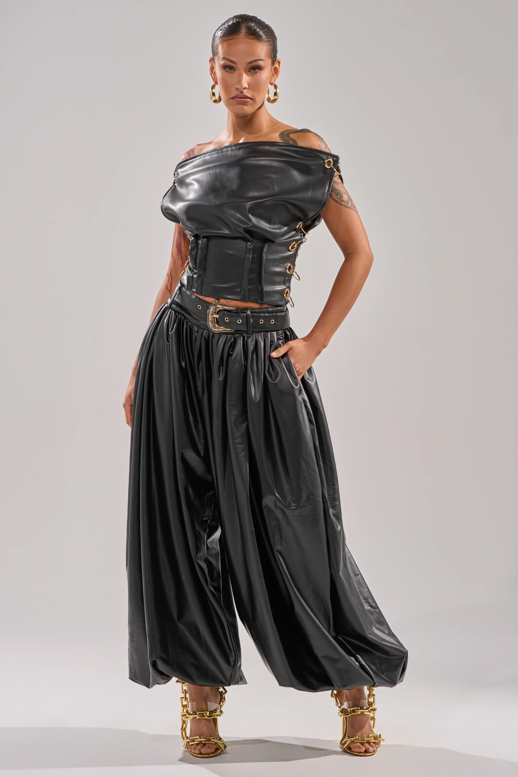 ZONA BALLOON LEATHER TROUSER - Akira Wear