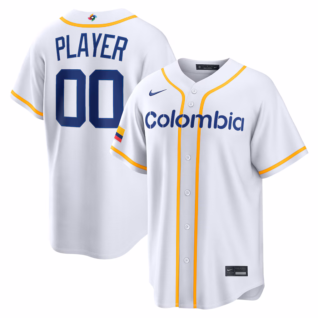 Men's Colombia Baseball Nike White 2026 World Baseball Classic Home Pick-A-Player Jersey - Jersey